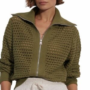 Varley Eloise Zip Through Knit Jacket - Fern size XS